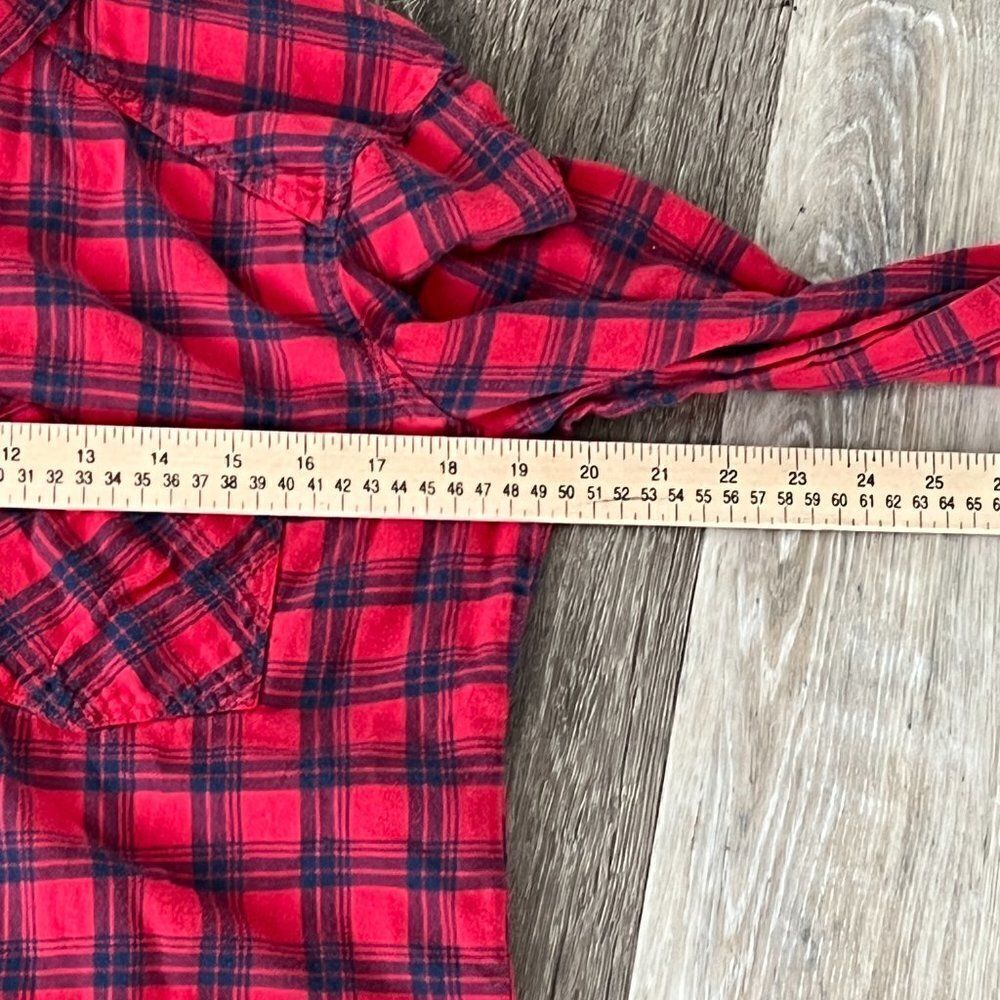Abercrombie & Fitch Red Plaid Button Down Flannel Shirt Medium - Picture 6 of 11